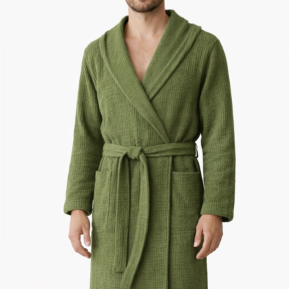 Magic Linen Other - Forest Linen Like-New Men’s Waffle Knit Robe L/XL